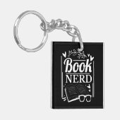 Schattige Boek Nerd Bookaholic Monogram Sleutelhanger (Voorkant Links)