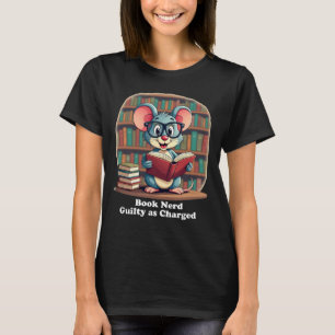 Schattige boek Nerd Mouse T-shirt – Guilty as Char