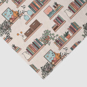 Schattige boekenplankpatroon tissuepapier (Detail)