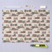 Schattige boekenplankpatroon tissuepapier (Craft)