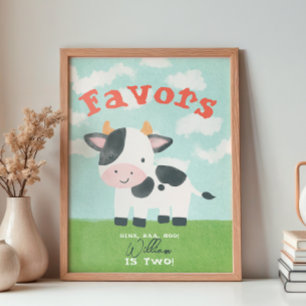 Schattige Boerderij Animal Barnyard Waterverf Favo Poster