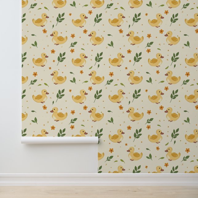 Schattige Boerderij Baby Dieren met Boho Florals # Behang (Applicatie)