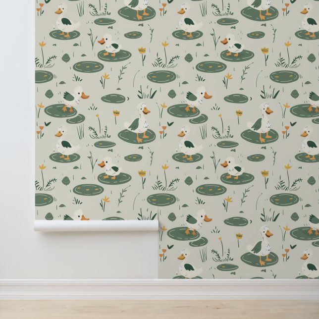 Schattige Boerderij Baby Dieren met Boho Florals # Behang (Applicatie)