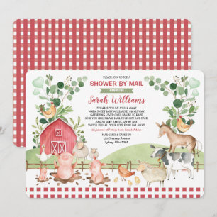 Schattige Boerderij Barnyard Animals Baby shower p Kaart