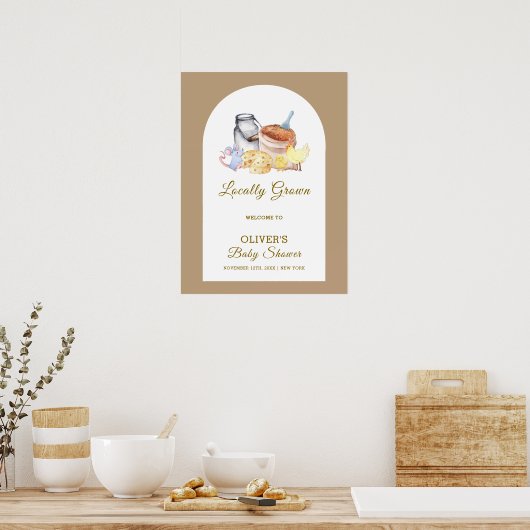 Schattige Boerderij Chicken Mouse Baby shower Welk Poster (Keuken)