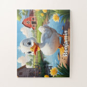Schattige Boerderij eend gepersonaliseerd Kind Legpuzzel (Verticaal)