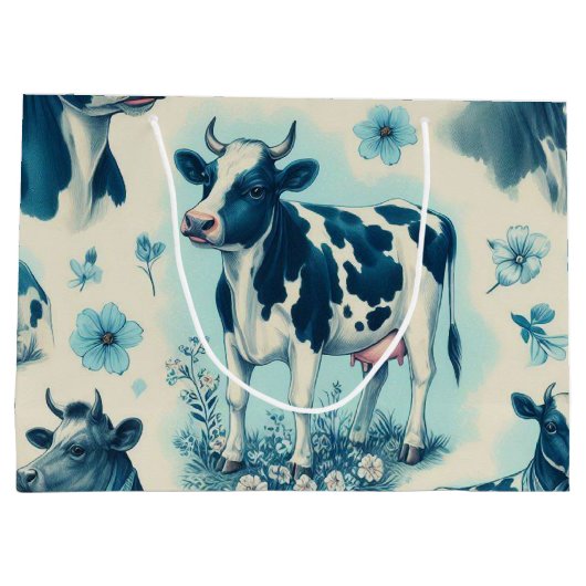  Schattige Boerderij Koe Naadloos Groot Cadeauzakje (Achterkant)