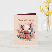 Schattige Boerderij Varkensliefhebbers Bericht toe Kaart (Gele Bloem)