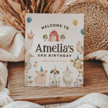 Schattige Boerderij Verjaardag Welkomstbord