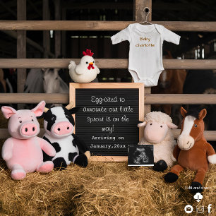 Schattige boerderijdieren Digitale zwangerschapsaa Kaart