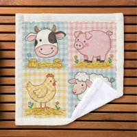 Schattige boerderijdieren Gingham boerenerf