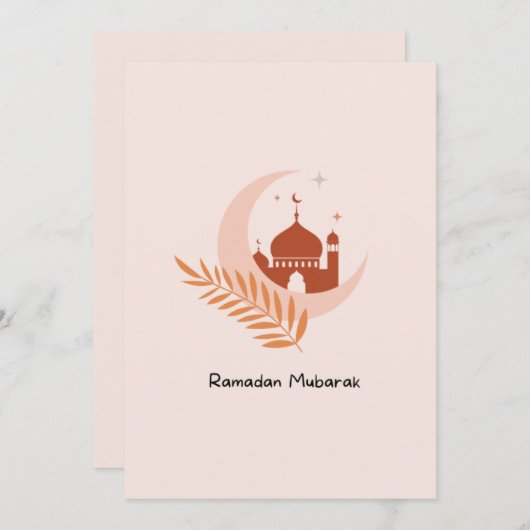 Schattige Boheemse Moderne Ramadan Mubarak Feestdagenkaart (Voorkant / Achterkant)