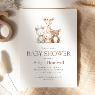 Schattige Boho Aquarel Knuffels Baby Borrel Kaart