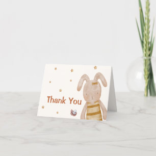 Schattige  Boho Bunny Speelgoed Baby shower Bedankkaart