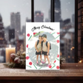 Schattige Boho Candy Cane One Foto Kaart