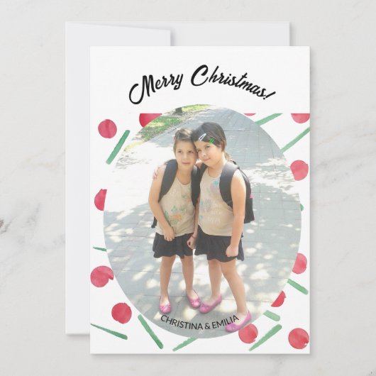 Schattige Boho Candy Cane One Foto Kaart (Voorkant)