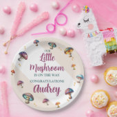 Schattige boho champignons Baby shower Papieren Bordje (Feest)