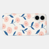 Schattige Boho chique roze bloemenpatroon Case-Mate iPhone Case (Achterkant (horizontaal))