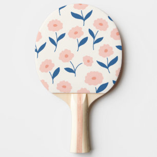 Schattige Boho chique roze bloemenpatroon Tafeltennisbatje
