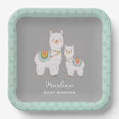 Schattige Boho Llama baby shower Papieren Bordje (Voorkant)