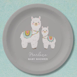 Schattige Boho Llama baby shower Papieren Bordje