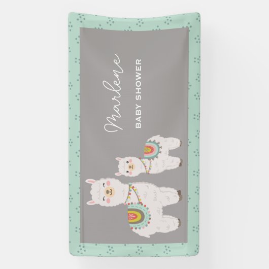 Schattige Boho Llama baby shower Spandoek (Verticaal)