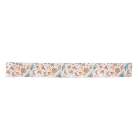 Schattige Boho Pattern op Bruin Lint (Voorkant)