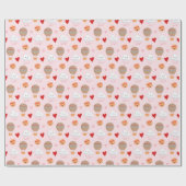 Schattige Boho Pattern op Roze Cadeaupapier (Vlak)