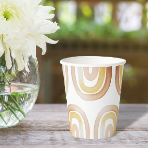 Schattige Boho Rainbow Genderneutraal Baby shower Papieren Bekers