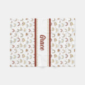 Schattige Boho regenboogpatroon Kinder fleece deke (Voorkant (Horizontaal))