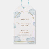 Schattige Boho Star Cloud Arch Boy Baby shower Cadeaulabel (Voorkant)