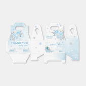 Schattige Boho Teddy Bear Sneeuwvlok Winter Baby s Bedankdoosjes (Uitgevouwen)