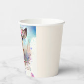 Schattige Boho Waterverf Woodland Herten Verjaarda Papieren Bekers (Links)