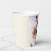 Schattige Boho Waterverf Woodland Herten Verjaarda Papieren Bekers (Rechts)