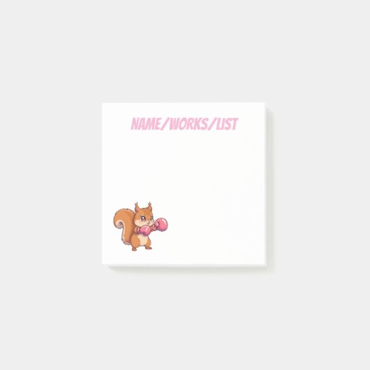 Schattige Bokssquirrel Grappig Post-it® Notes (Voorkant)