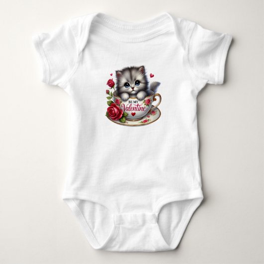 Schattige bont Baby Valentijnse  Romper (Voorkant)