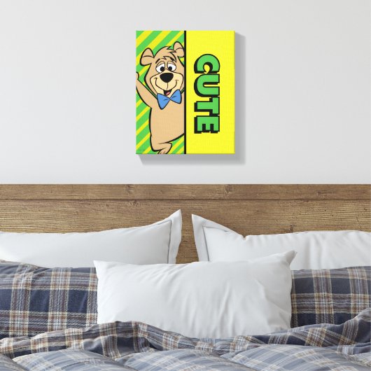 Schattige Boo-Boo-Beer Canvas Afdruk (Insitu (Slaapkamer))