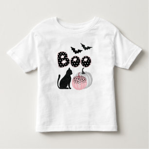 Schattige Boo! Roze pompoen Halloween Kinder Shirts