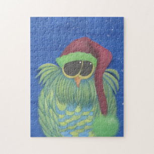 Schattige boomgaard met Santa Hat Legpuzzel