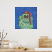 Schattige boomgaard met Santa Hat Poster (Keuken)