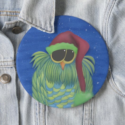 Schattige boomgaard met Santa Hat Ronde Button 6,0 Cm (In situ)