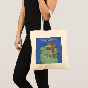 Schattige boomgaard met Santa Hat Tote Bag