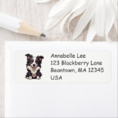 Schattige Border Collie Etiket (Insitu)