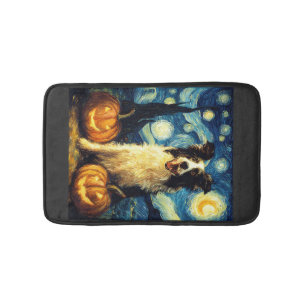 Schattige Border Collie Hond Halloween Jack O Lant Badmat