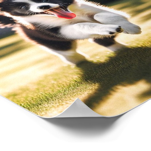 Schattige Border Collie puppy Poster (Hoek)