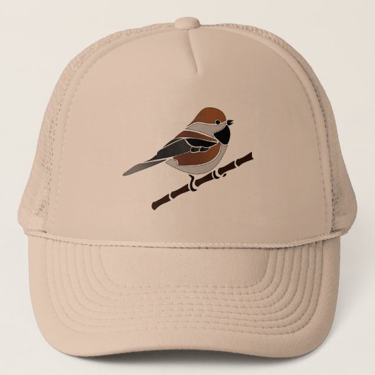Schattige boreale Cartoon voor vogelpest Trucker Pet (Voorkant)