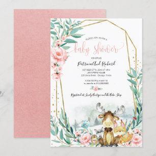 Schattige Bos Bloemige Groene Baby Shower Kaart