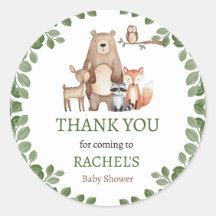 Schattige Bos Bos Baby shower Dankjewel