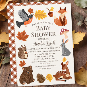 Schattige Bos Dieren Herfst Herfst Baby shower Kaart