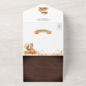 Schattige Bos Dieren Herfst Herfst Hout Baby showe All In One Uitnodiging (Buitenkant)